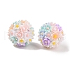Handmade Luminous Polymer Clay Rhinestone Fancy Beads CLAY-H003-04-3