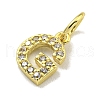 Letter Brass Micro Pave Clear Cubic Zirconia Pendants KK-K354-06G-G-2