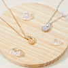 FIBLOOM 2Pcs 2 Colors Barss Shell Pendant Necklaces Set NJEW-FI0001-37-5