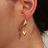Vintage Stainless Steel C-shaped with Heart Dangle Stud Earrings RJ0929-1-1
