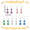 ANATTASOUL 5 Pairs 5 Colors Alloy Enamel Flower Dangle Earrings EJEW-AN0004-76-2