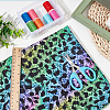 Leopard Print Rainbow Pattern Polycotton Fabric DIY-WH0028-18C-5