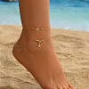 Bohemian Style Alloy Starfish Charm Double Layer Anklets for Women FS-WG66C6F-03-1
