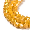 Opaque Solid Color Electroplate Glass Beads Strands GLAA-F029-P4mm-A04-3