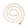 Vacuum Plating 304 Stainless Steel Round Snake Chain Necklace NJEW-S420-009B-G-2