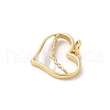 Brass Pave Natural White Shell Heart Charms with Jump Rings KK-S522-08E-G-2