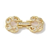 Rack Plating Brass Micro Pave Clear Cubic Zirconia Fold Over Clasps KK-NH0002-03B-G-1