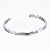 304 Stainless Steel Inspirational Cuff Bangles BJEW-K173-15P-2