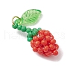Glass Seed Beaded Rose Pendants PALLOY-MZ00627-04-3