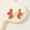 Flower Alloy Enamel Stud Earrings FS-WG50345-02-1