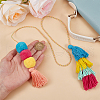 Polyester Tassel Pendant Decoration HJEW-WH20003-04B-01-4