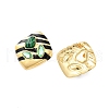 Synthetic Malachite Stud Earrings EJEW-A114-12G-2