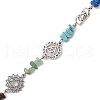 Chakra Natural Red Jasper & Howlite & Tiger Eye & Carnelian & Green Aventurine & Lapis Lazuli & Amethyst Connector Charms FIND-JF00141-02-4