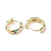 Flower Enamel Hoop Earrings EJEW-G290-03G-A-2