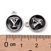 Platinum Plated Alloy Charms X-ENAM-S118-02Y-P-3
