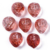 Transparent Spray Painted Glass Beads X-GLAA-R215-01-B02-1