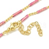 Brass Enamel Column Link Chain Necklaces NJEW-H039-02A-01G-2