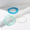 8mm Imitation Jade Glass Round Beads Stretch Bracelet for Girl Women BJEW-JB07179-3