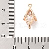 Brass Inlay Clear Glass Pendants KK-S388-28G-3