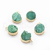 Natural Druzy Quartz Charms G-P396-07G-04-1