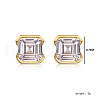 Elegant S925 Sterling Silver Clear Cubic Zirconia Square Stud Earrings ZG4220-2