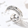 Brass Clear Cubic Zirconia Cuff Earrings EJEW-Q025-04P-1