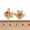 Brass Micro Pave Cubic Zirconia Pendants KK-C093-15G-3