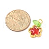 Glass Flower Pendants PALLOY-JF03865-01-3