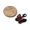10Pcs Red and Black Double Screen Alloy Pendant Decorations HJEW-JM03457-3