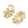Brass Micro Pave Clear Cubic Zirconia Pendants KK-L213-043G-02-2