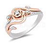 Alloy Micro Pave Cubic Zirconia Finger Rings FS-WGEF5D1-02-4