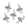 Brass Micro Pave Cubic Zirconia Pendants KK-E068-VB140-4