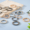 Beadthoven 24Pcs 6 Styles Zinc Alloy Spring Gate Rings FIND-BT0001-25-27
