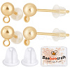 Beebeecraft 100Pcs Brass Ball Stud Earring Post KK-BBC0004-69-1