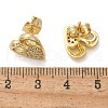 Valentine's Day Heart Brass Micro Pave Clear Cubic Zirconia Stud Earrings EJEW-D305-22G-04-4
