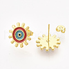 Brass Stud Earrings EJEW-S201-190A-2