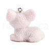 Animal Theme Flocky Resin Pendants RESI-M051-01A-2