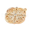 Brass Micro Pave Cubic Zirconia with Glass Pendants KK-Q026-10G-2