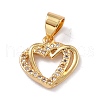 Brass Micro Pave Clear Cubic Zirconia Charms ZIRC-L100-062G-2