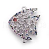 Brass Micro Pave Cubic Zirconia Links ZIRC-F093-15P-1