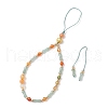 Natural Carnelian & Peacock Green Agate Mobile Straps HJEW-JM03425-02-4