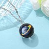 304 Stainless Steel Glass Space Pendant Necklaces NJEW-JN05192-02-1