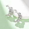 Brass Micro Pave Clear Cubic Zirconia Stud Earrings EJEW-D322-07P-02-2