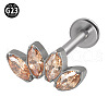 G23 Titanium with Cubic Zirconia Threadless Labrets WGA6216-01-1