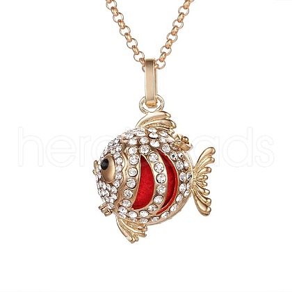 Fish Alloy Cage Pendant Necklaces SW2952-6-1