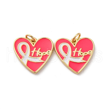 Brass Enamel Pendants KK-Q098-18G-B-1