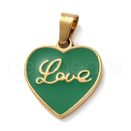 201 Stainless Steel Enamel Pendants STAS-U053-06G-02-1