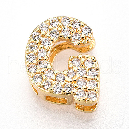 Brass Micro Pave Cubic Zirconia Charms KK-N254-217G-G-1