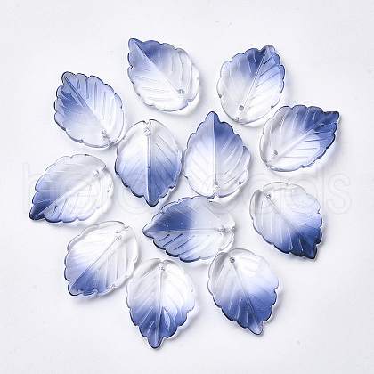 Two Tone Transparent Spray Painted Glass Pendants X-GLAA-S054-006D-01-1