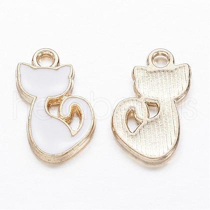 Alloy Enamel Kitten Charms PALLOY-P118-26-1